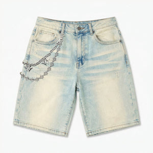 "Milky Way" Denim Shorts (cream cloud)