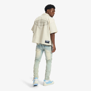 "Musashi" Embossed Jeans (cloud wash)