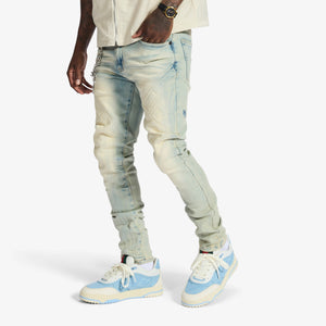 "Musashi" Embossed Jeans (cloud wash)