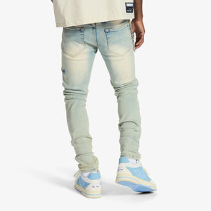 "Musashi" Embossed Jeans (cloud wash)