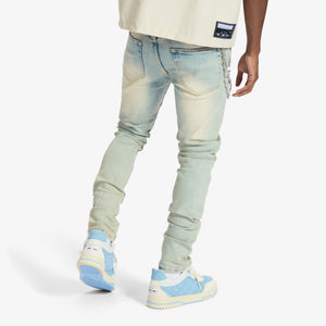 "Musashi" Embossed Jeans (cloud wash)