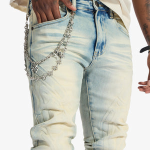 "Musashi" Embossed Jeans (cloud wash)