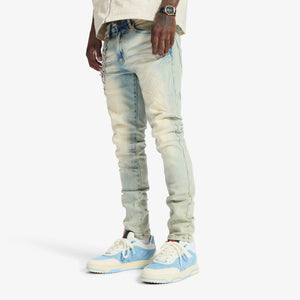 "Musashi" Embossed Jeans (cloud wash)