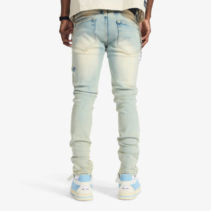 "Musashi" Embossed Jeans (cloud wash)