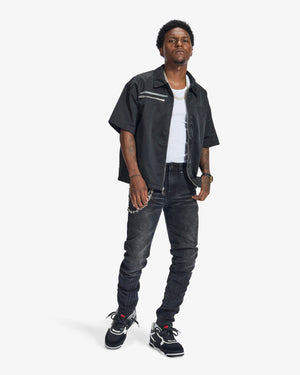 "Musashi" Embossed Jeans (black wash)