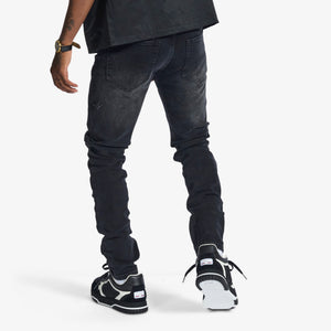 "Musashi" Embossed Jeans (black wash)