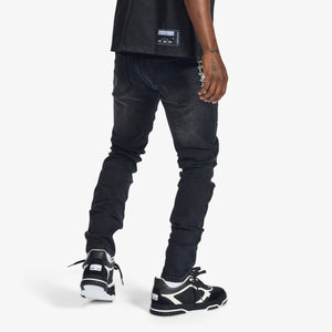 "Musashi" Embossed Jeans (black wash)