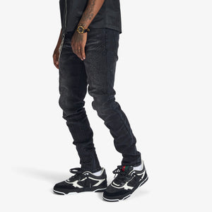 "Musashi" Embossed Jeans (black wash)