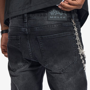 "Musashi" Embossed Jeans (black wash)
