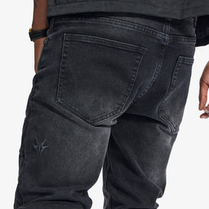 "Musashi" Embossed Jeans (black wash)