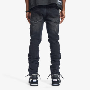 "Musashi" Embossed Jeans (black wash)