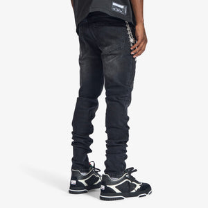 "Musashi" Embossed Jeans (black wash)