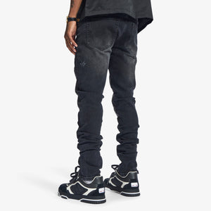 "Musashi" Embossed Jeans (black wash)