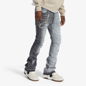 "Hannibal" Stacked Jeans (split charcoal wash)