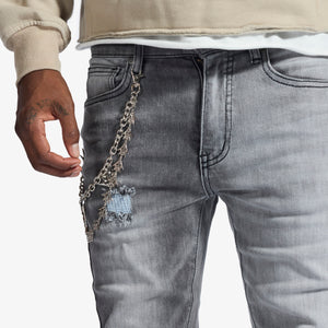 "Hannibal" Stacked Jeans (split charcoal wash)