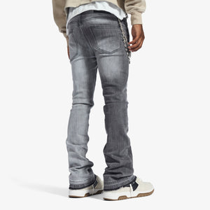 "Hannibal" Stacked Jeans (split charcoal wash)