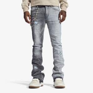 "Hannibal" Stacked Jeans (split charcoal wash)
