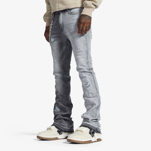 "Hannibal" Stacked Jeans (split charcoal wash)