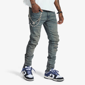 "V12" Jeans (blue oil wash)