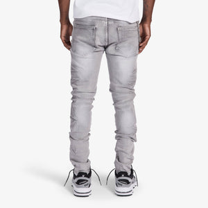 "Ninja" Embossed Skinny Jeans (gray wash)