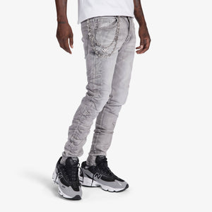 "Ninja" Embossed Skinny Jeans (gray wash)