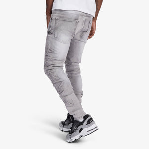 "Ninja" Embossed Skinny Jeans (gray wash)