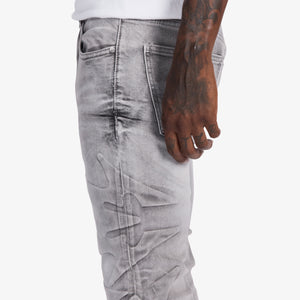 "Ninja" Embossed Skinny Jeans (gray wash)