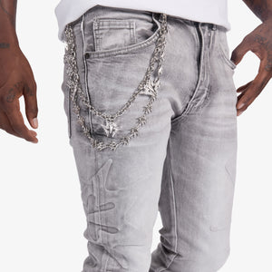 "Tokyo" Skinny Jeans (pink stone)