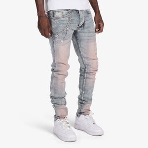 "Tokyo" Skinny Jeans (pink stone)
