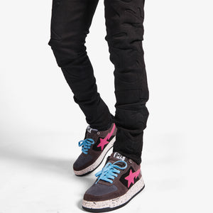 "Ninja" Embossed Jeans (jet black)