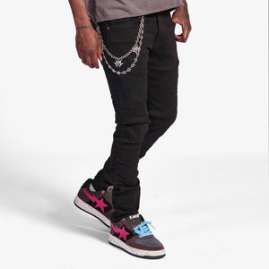 "Ninja" Embossed Jeans (jet black)