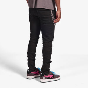 "Ninja" Embossed Jeans (jet black)