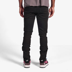 "Ninja" Embossed Jeans (jet black)