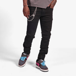 "Ninja" Embossed Jeans (jet black)