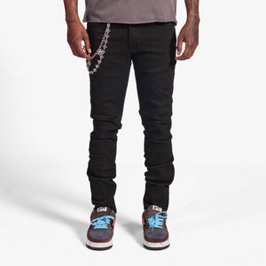 "Ninja" Embossed Jeans (jet black)