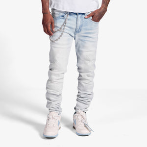 "Ninja" Embossed Jeans (ice blue)