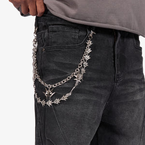 "Shogun" Embossed Denim Shorts (black)