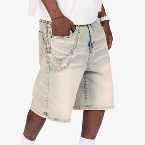 "Milky Way" Denim Shorts (cream cloud)