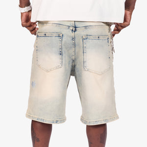 "Milky Way" Denim Shorts (cream cloud)