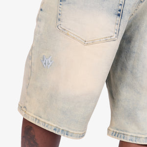"Milky Way" Denim Shorts (cream cloud)