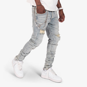 "Lotus" Jeans (blue cement)