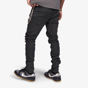 "Chicago" Jeans (oil black/red)